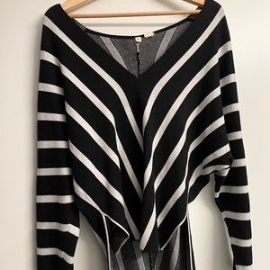 Anthropologie Moth Striped V-Neck Pullover